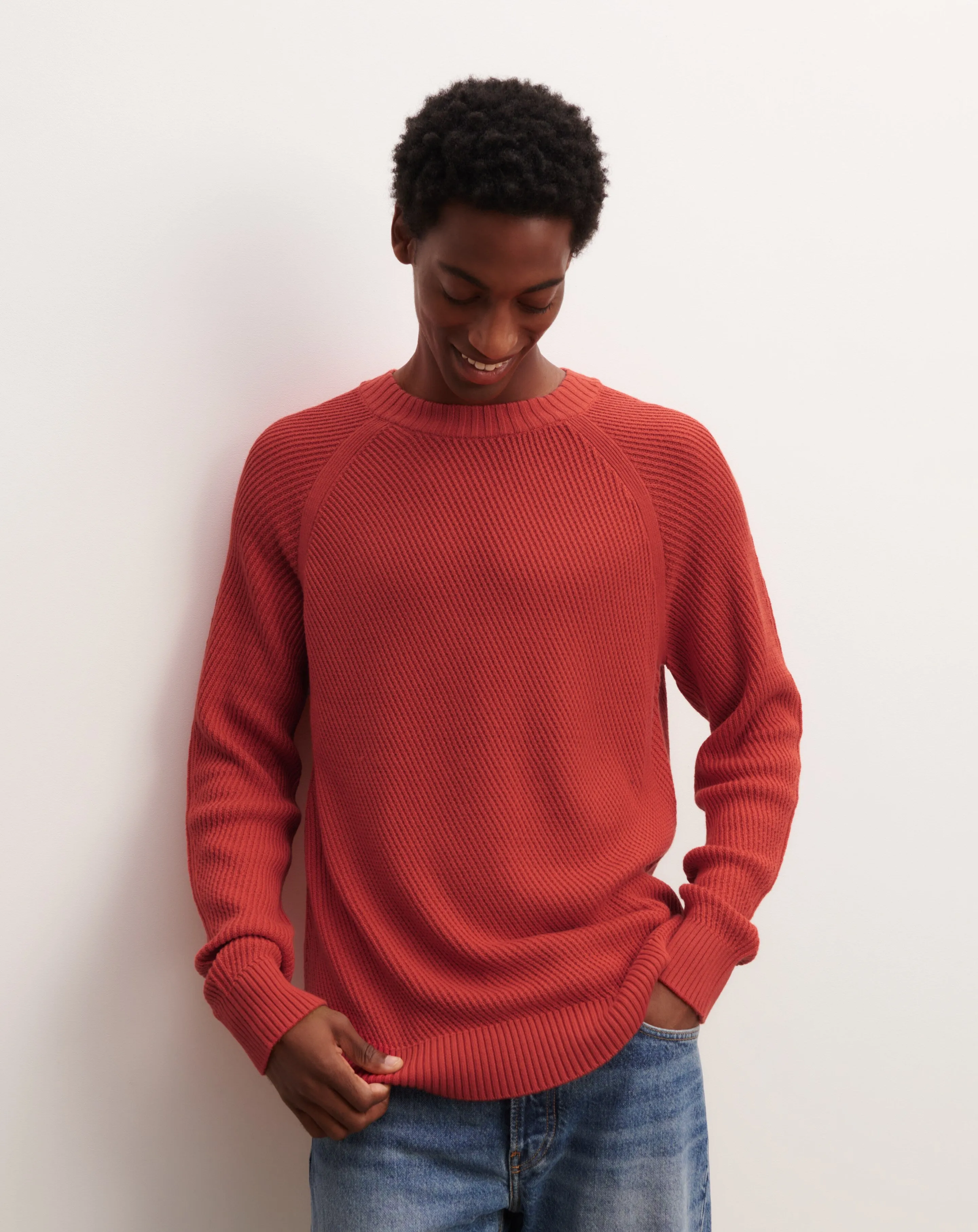 Ribbed round neck pullover Eric Bompard