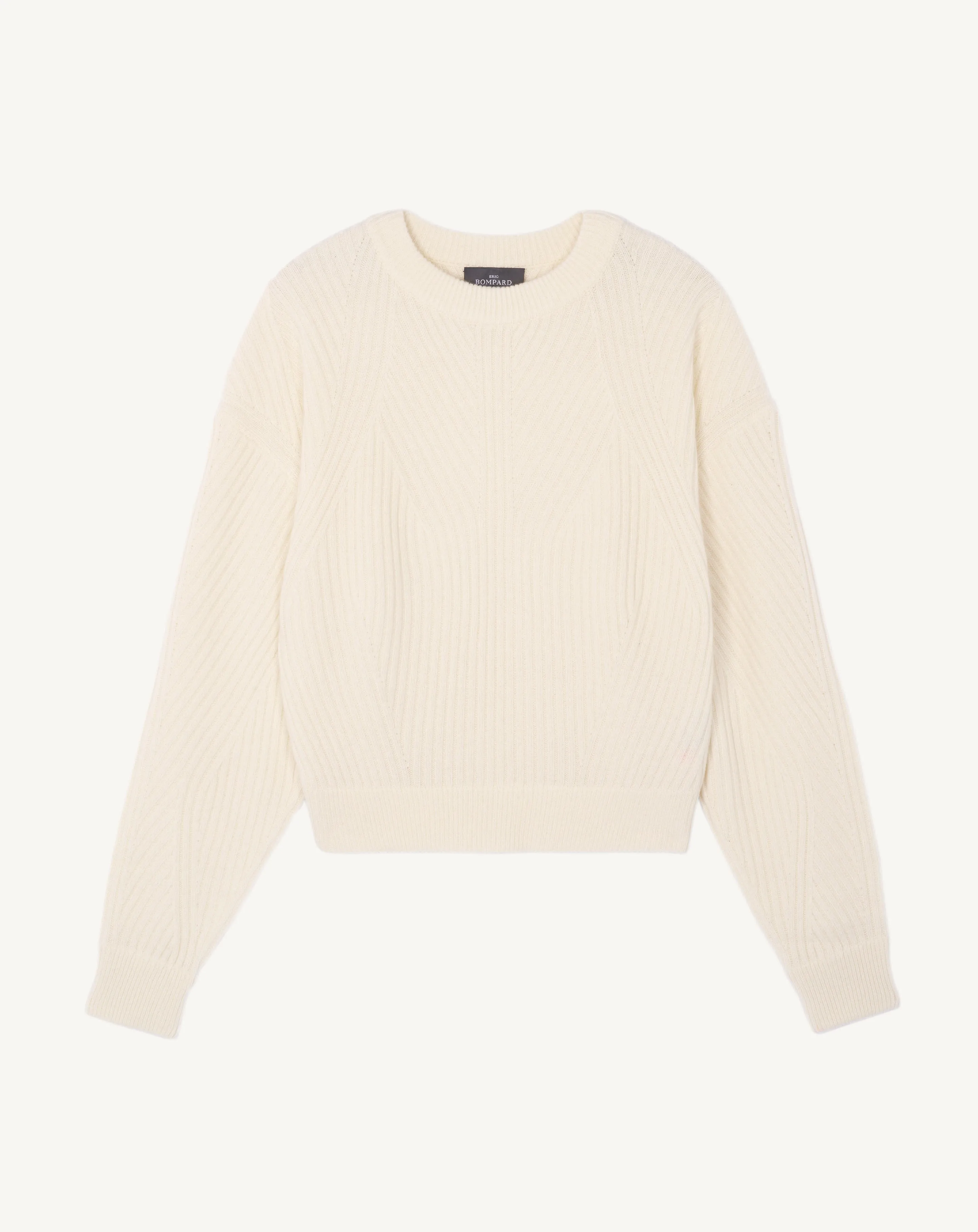 Ribbed round neck pullover Eric Bompard
