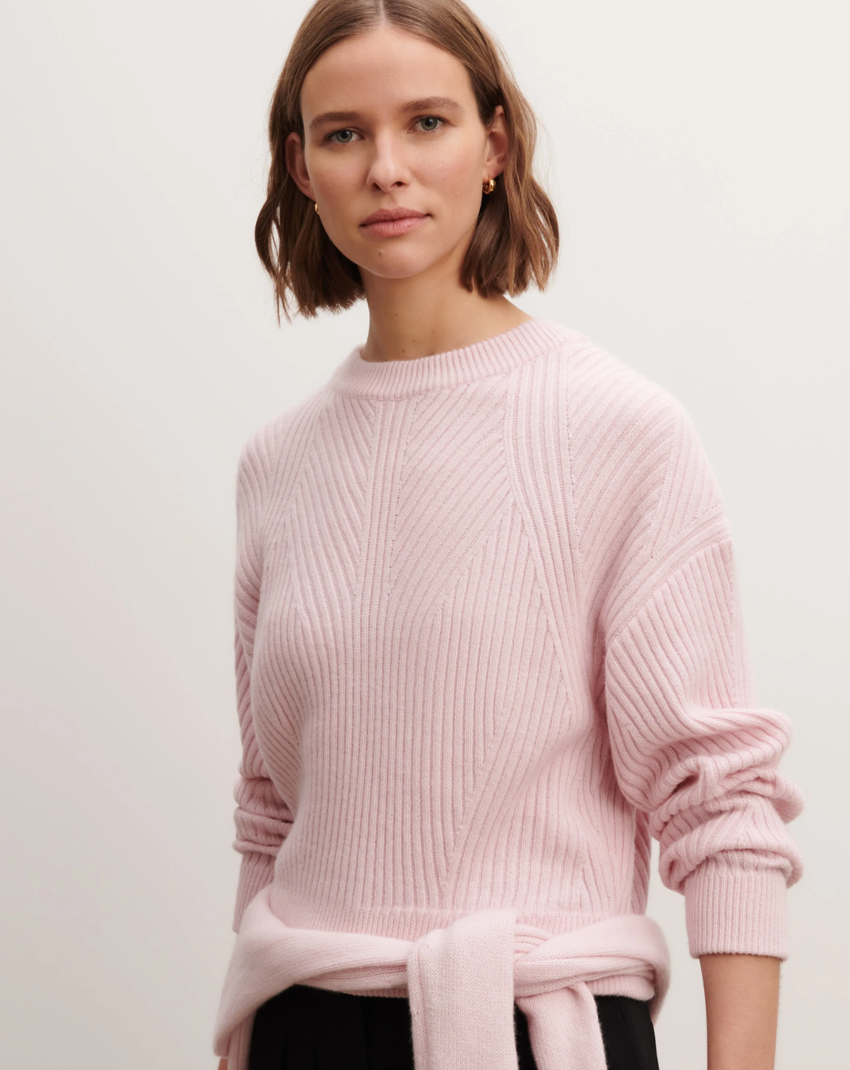 Ribbed round neck pullover Eric Bompard