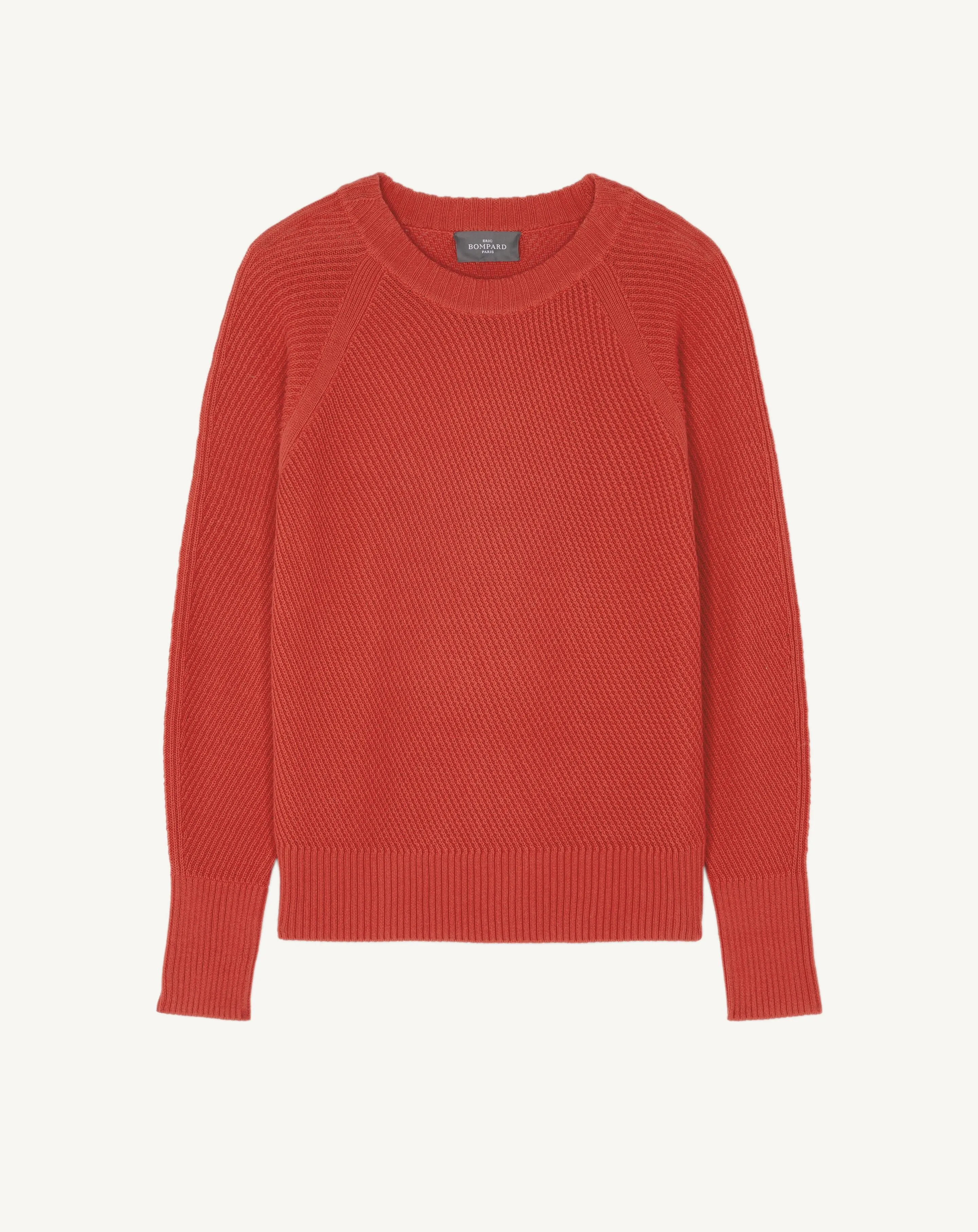 Ribbed round neck pullover Eric Bompard