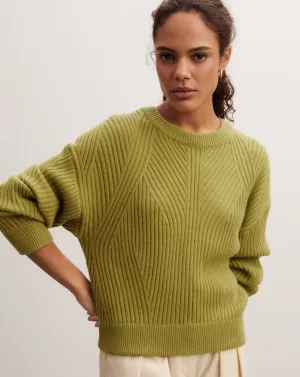 Ribbed round neck pullover Eric Bompard