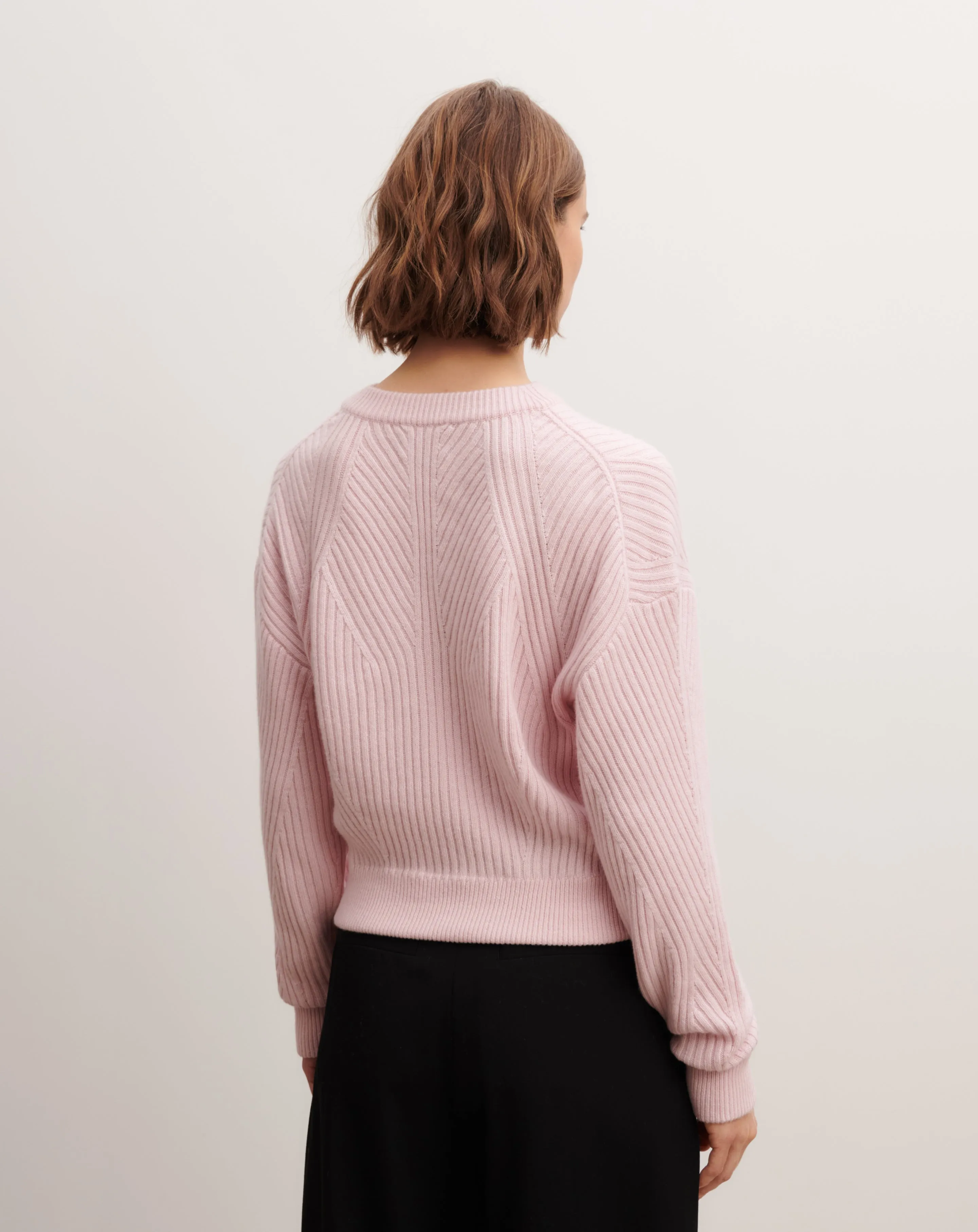 Ribbed round neck pullover Eric Bompard