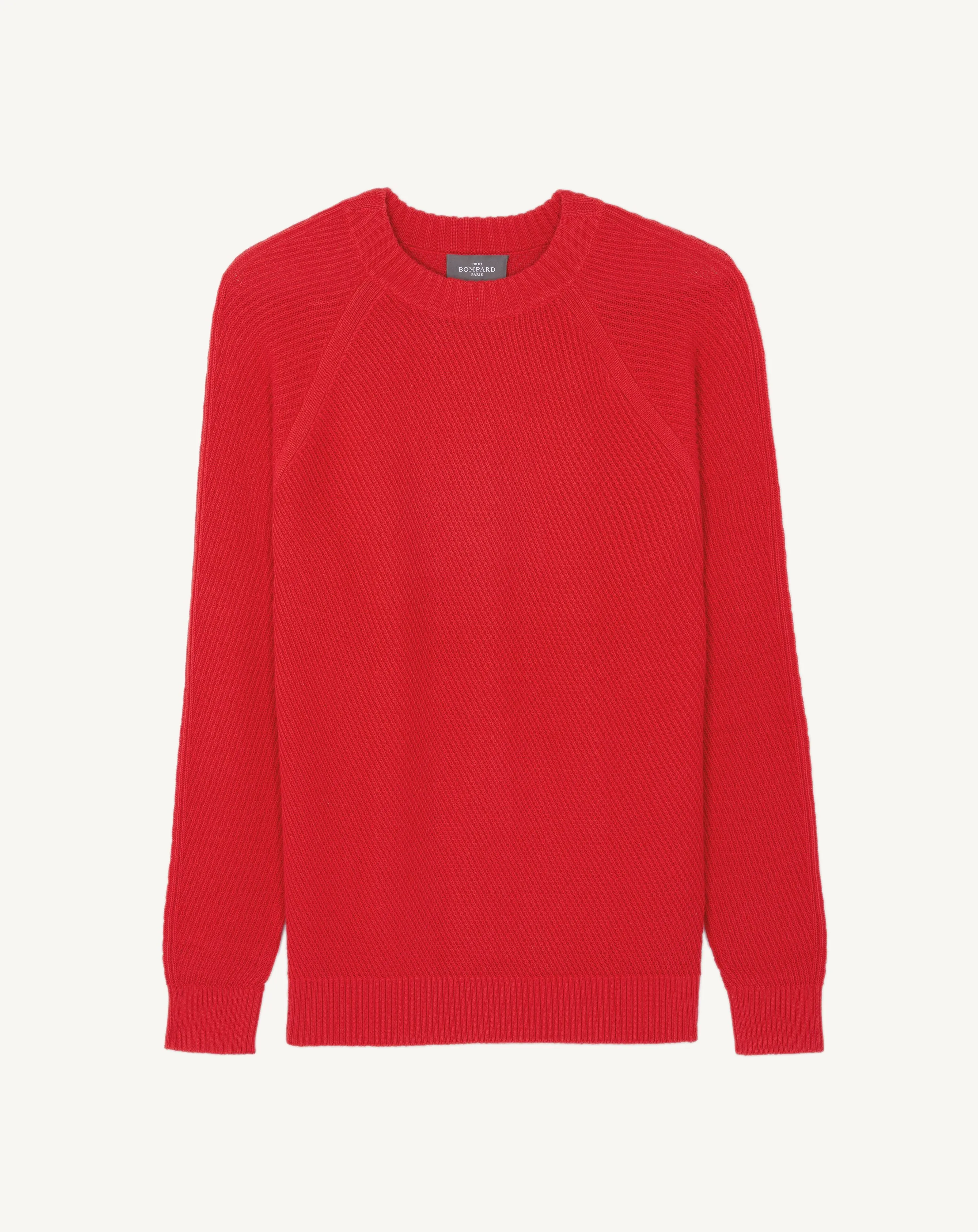 Ribbed round neck pullover Eric Bompard