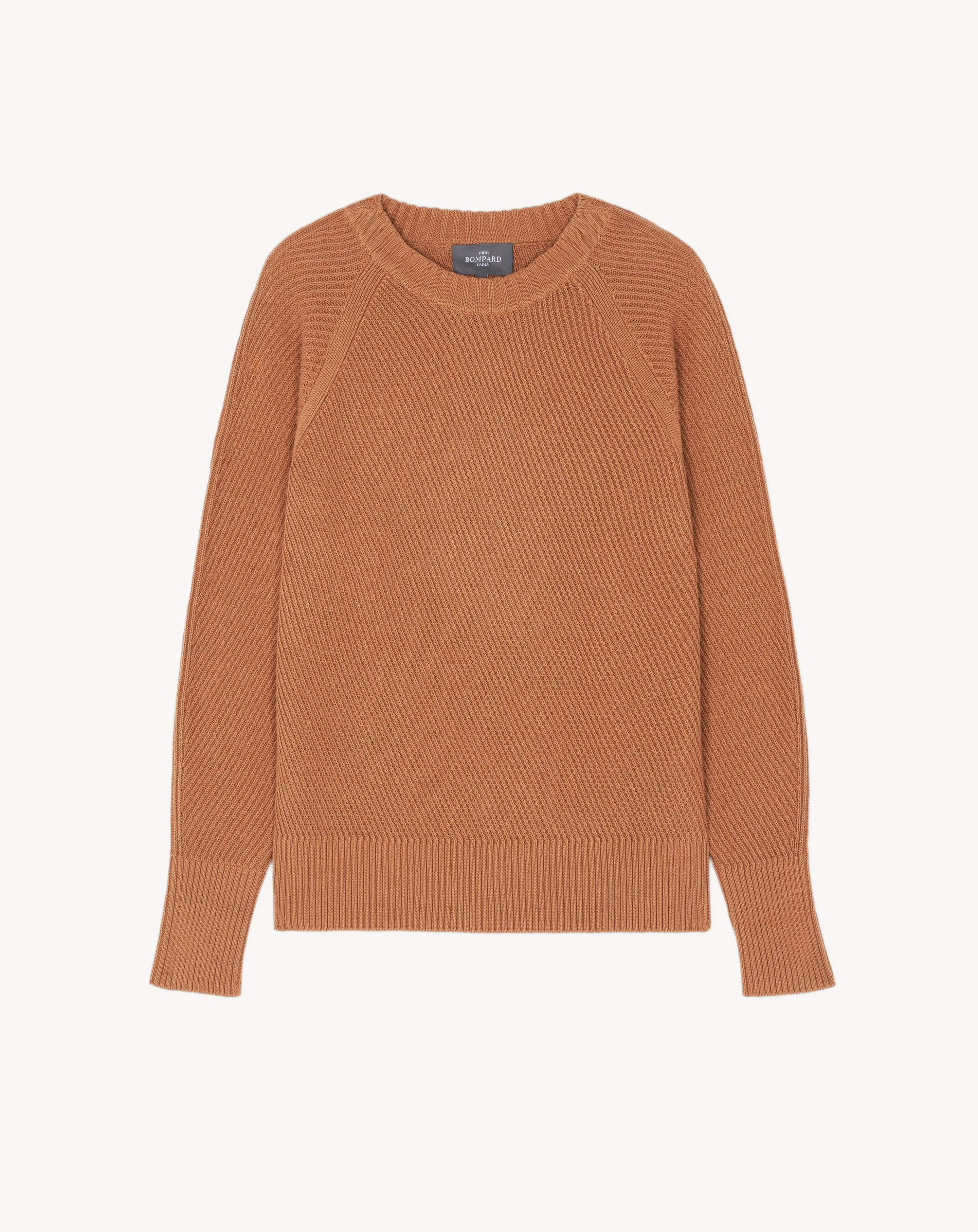 Ribbed round neck pullover Eric Bompard