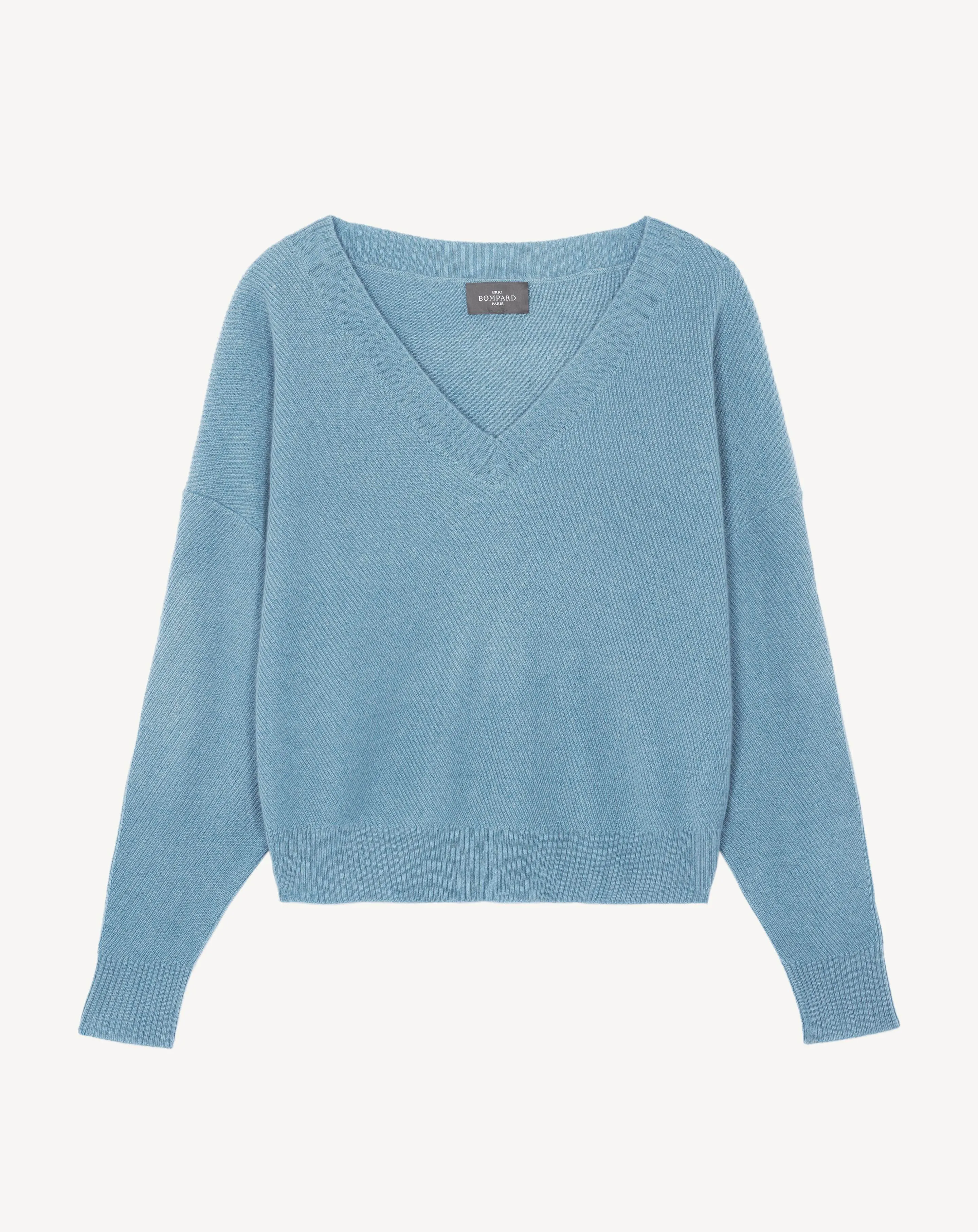 Ribbed V-neck pullover Eric Bompard