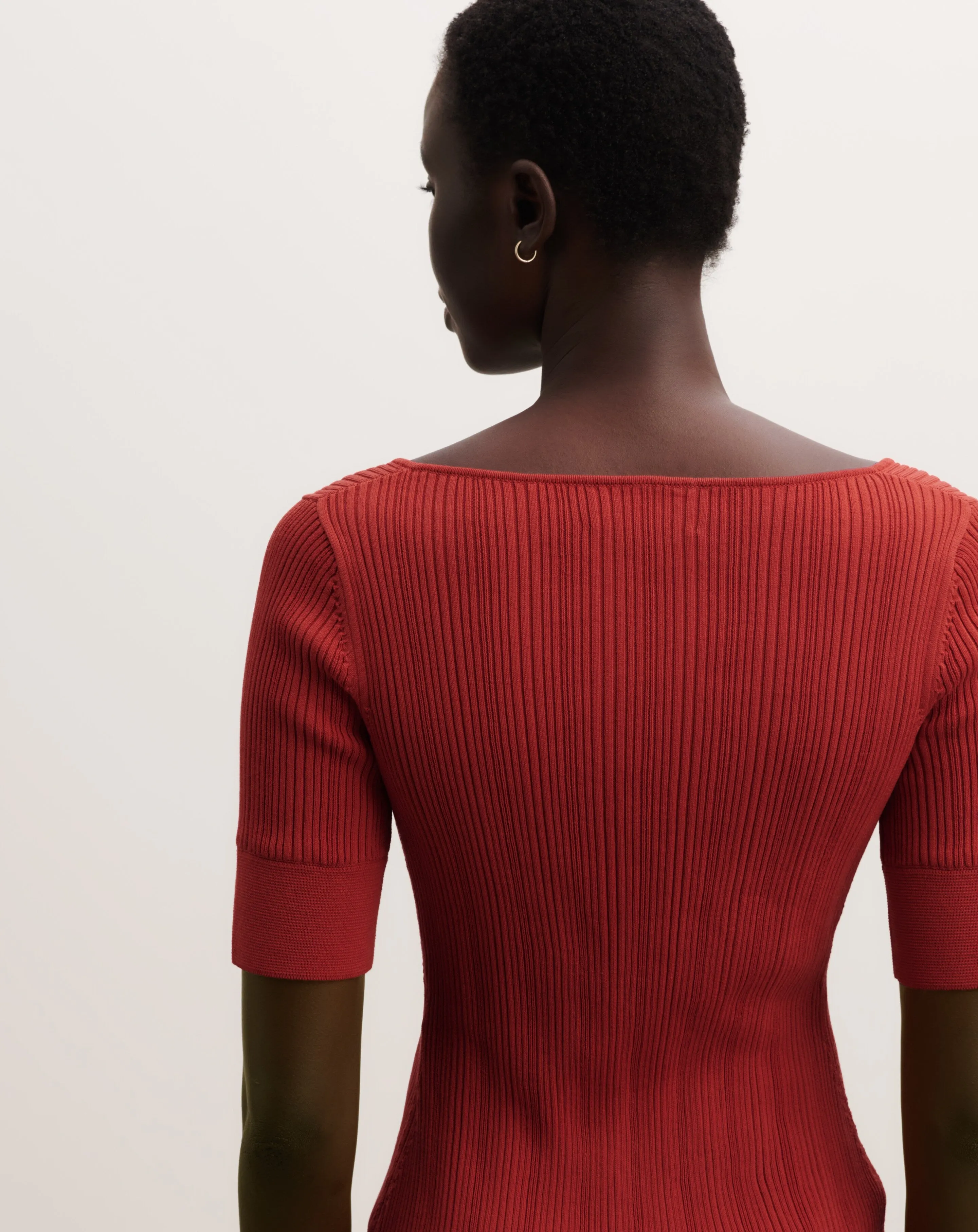 Ribbed V-neck top Eric Bompard