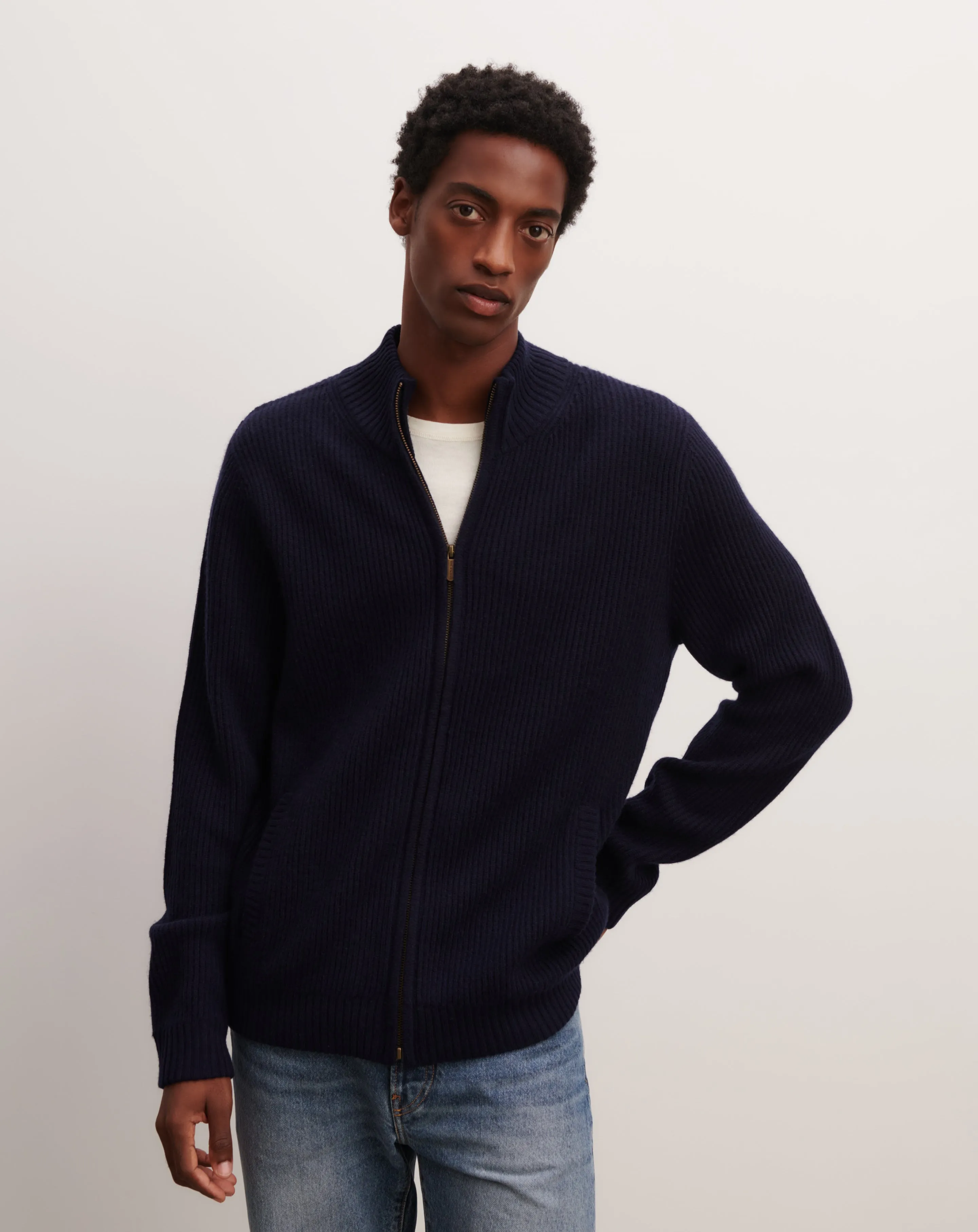 Ribbed zip-up cardigan Eric Bompard
