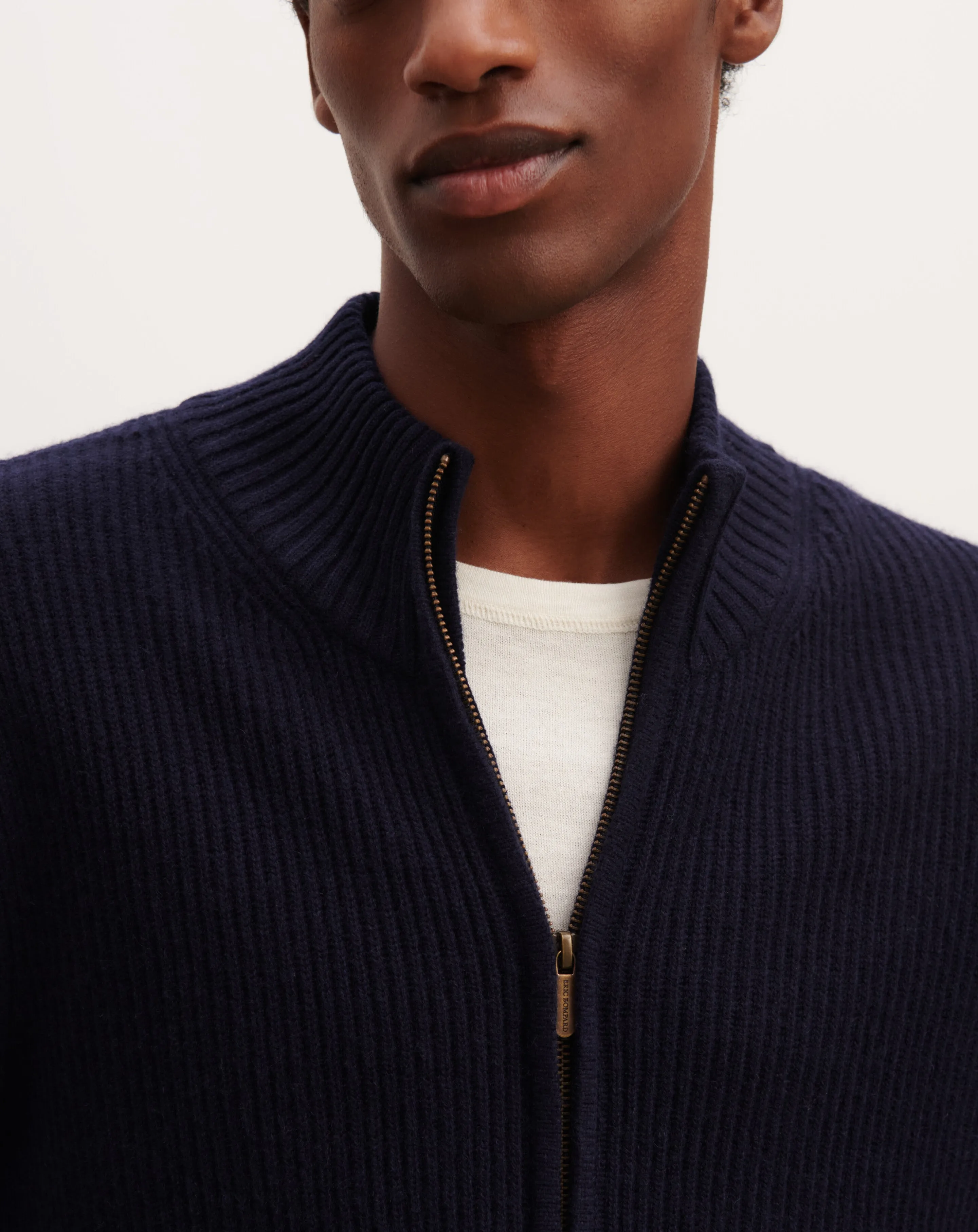 Ribbed zip-up cardigan Eric Bompard
