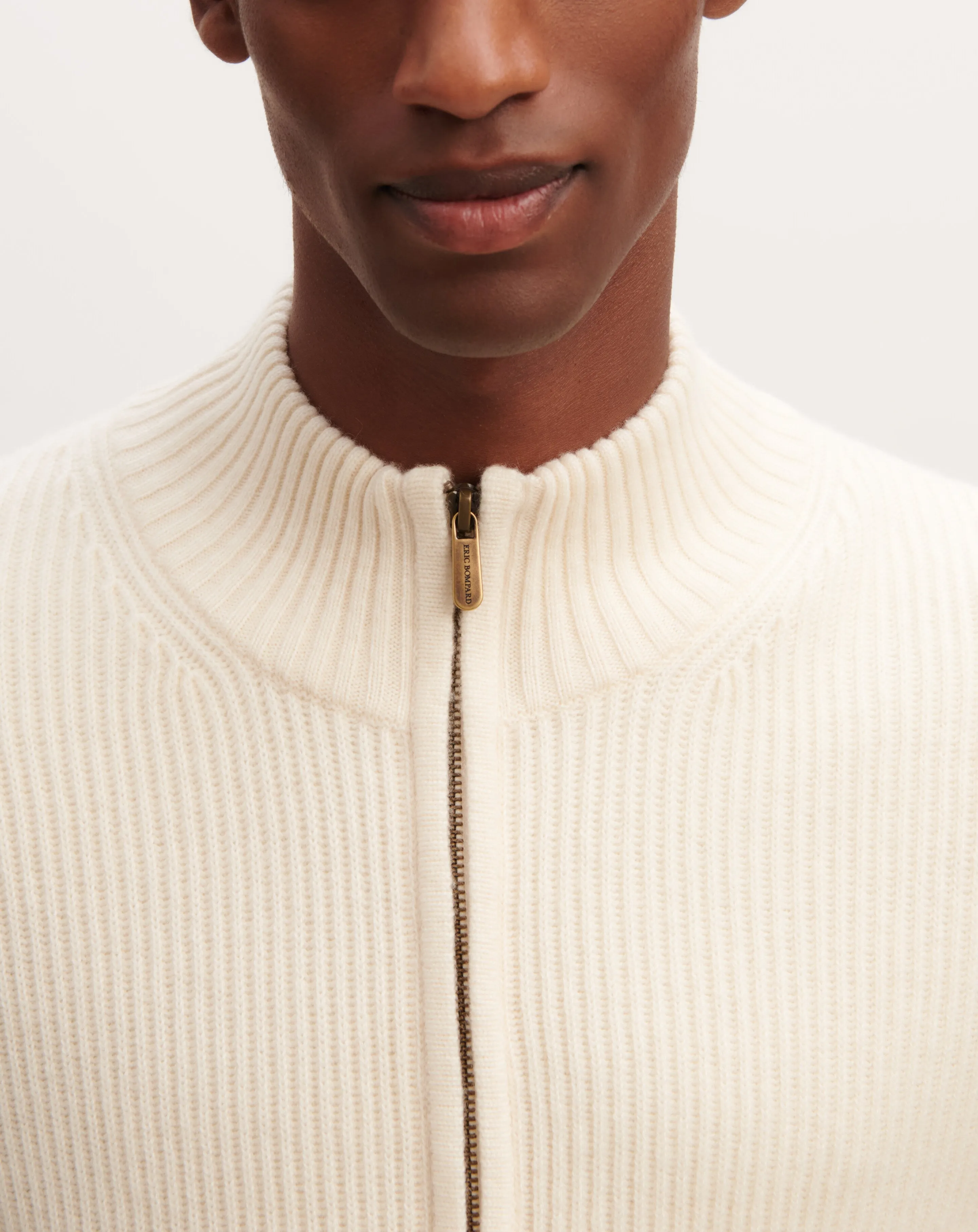 Ribbed zip-up cardigan Eric Bompard