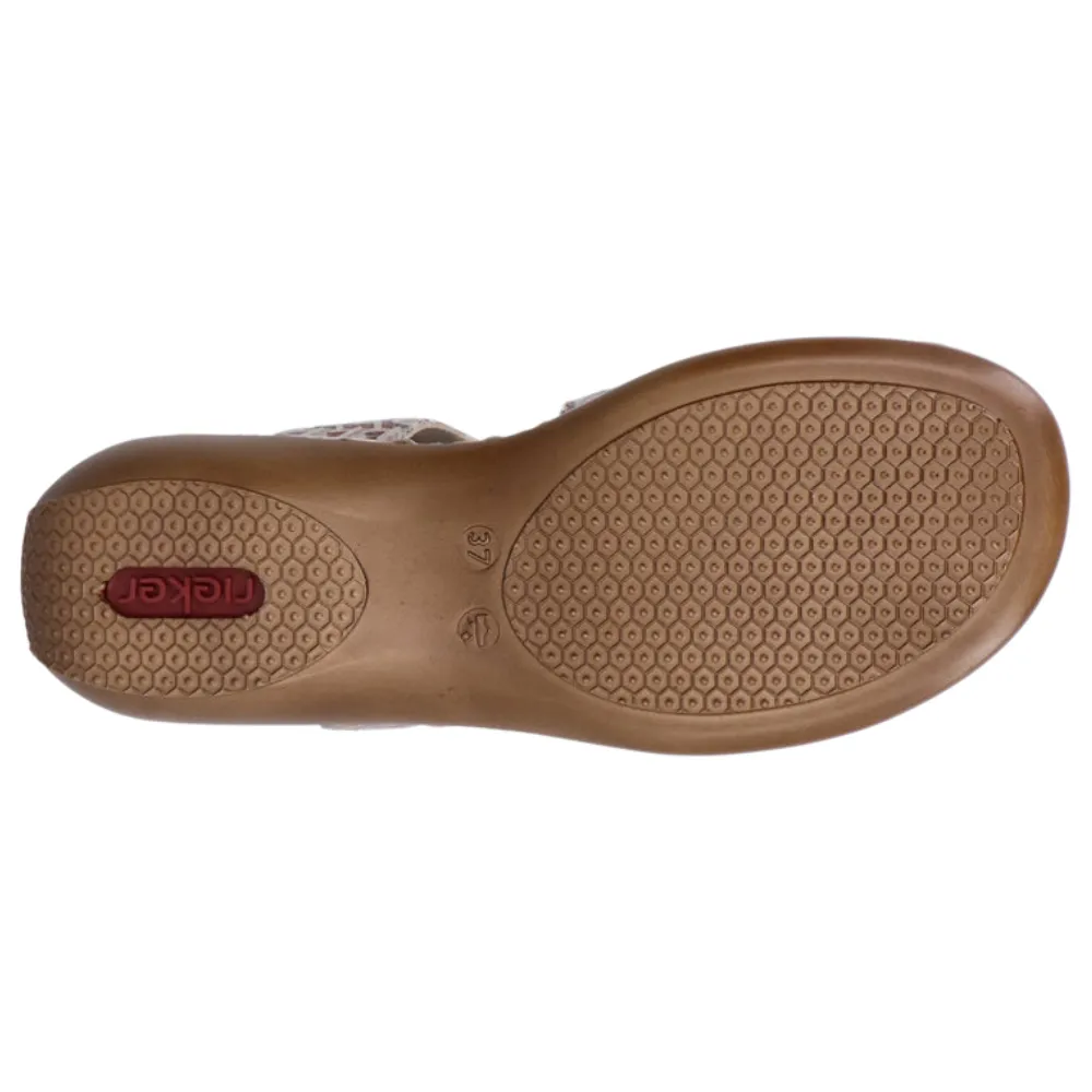 Rieker 659C7-94 Womens Leather Touch Fastening Sandal