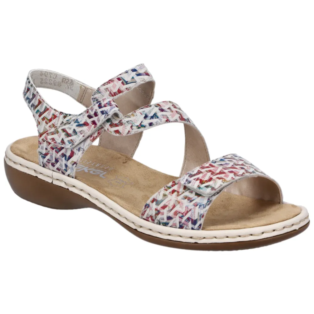 Rieker 659C7-94 Womens Leather Touch Fastening Sandal
