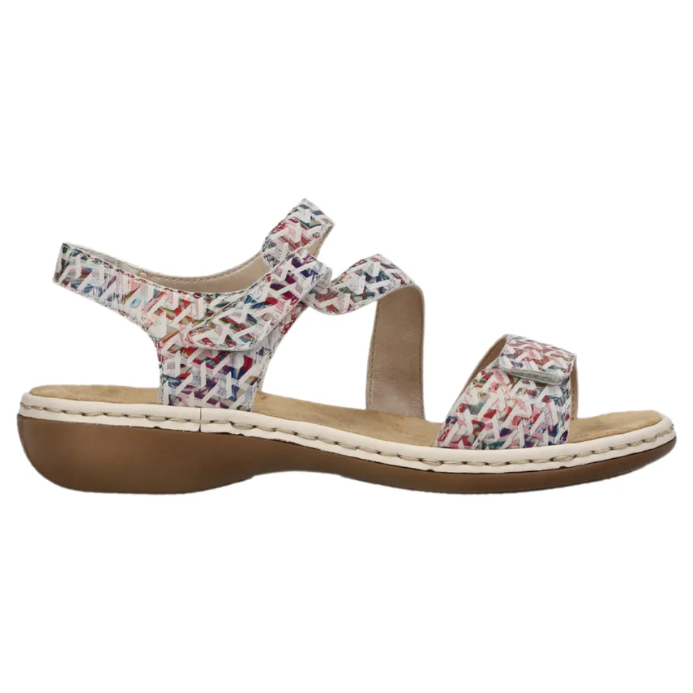 Rieker 659C7-94 Womens Leather Touch Fastening Sandal