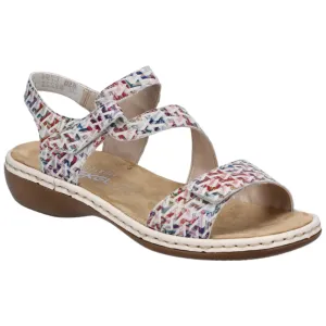 Rieker 659C7-94 Womens Leather Touch Fastening Sandal