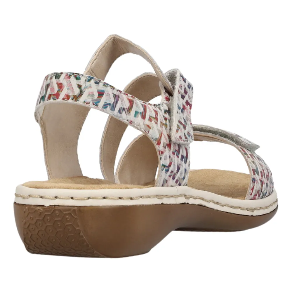 Rieker 659C7-94 Womens Leather Touch Fastening Sandal