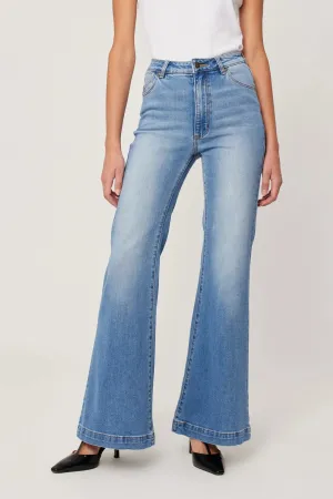 ROLLAS Womens Eastcoast Denim Flare Kate - Mid Vintage Blue