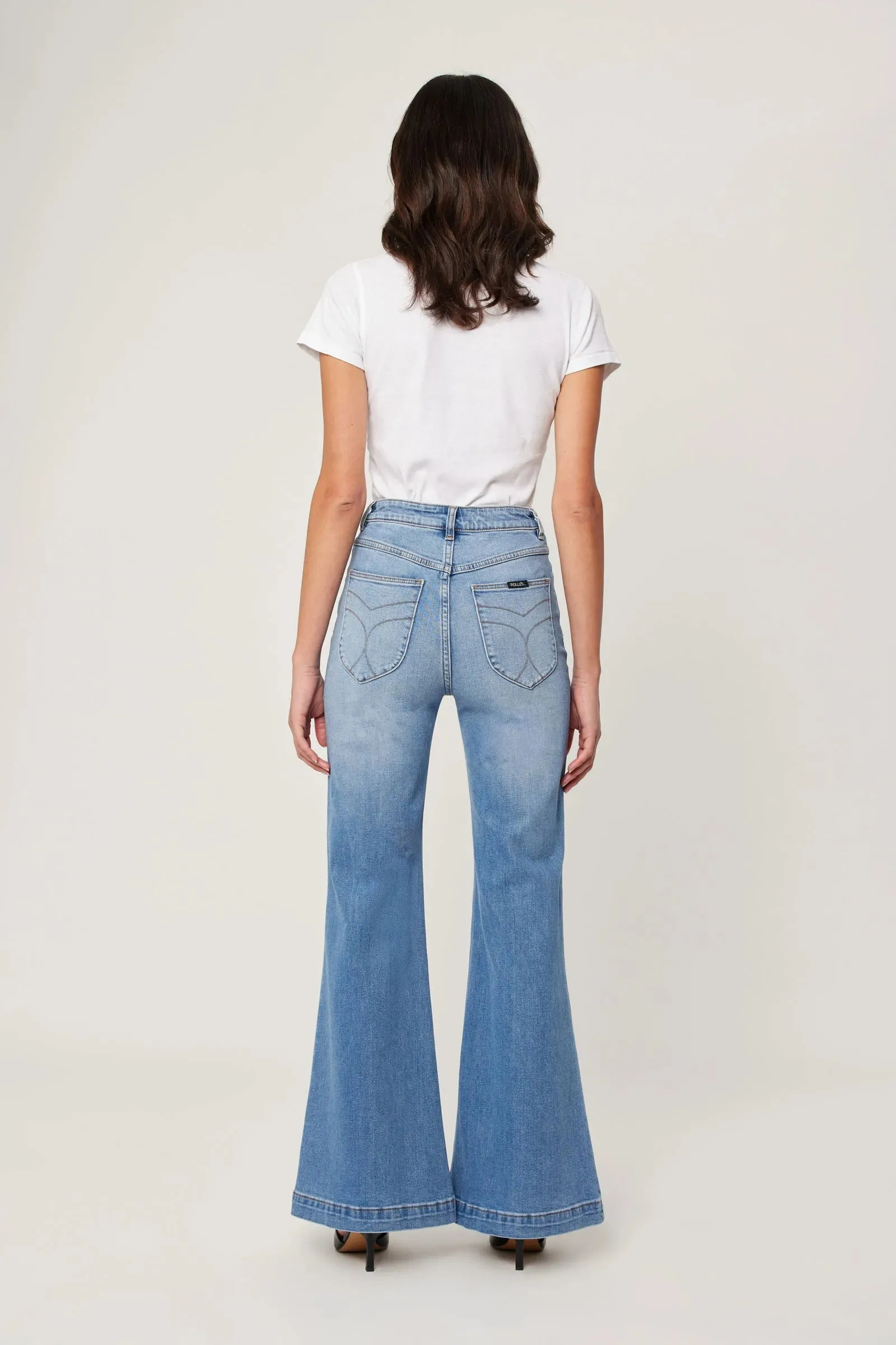 ROLLAS Womens Eastcoast Denim Flare Kate - Mid Vintage Blue
