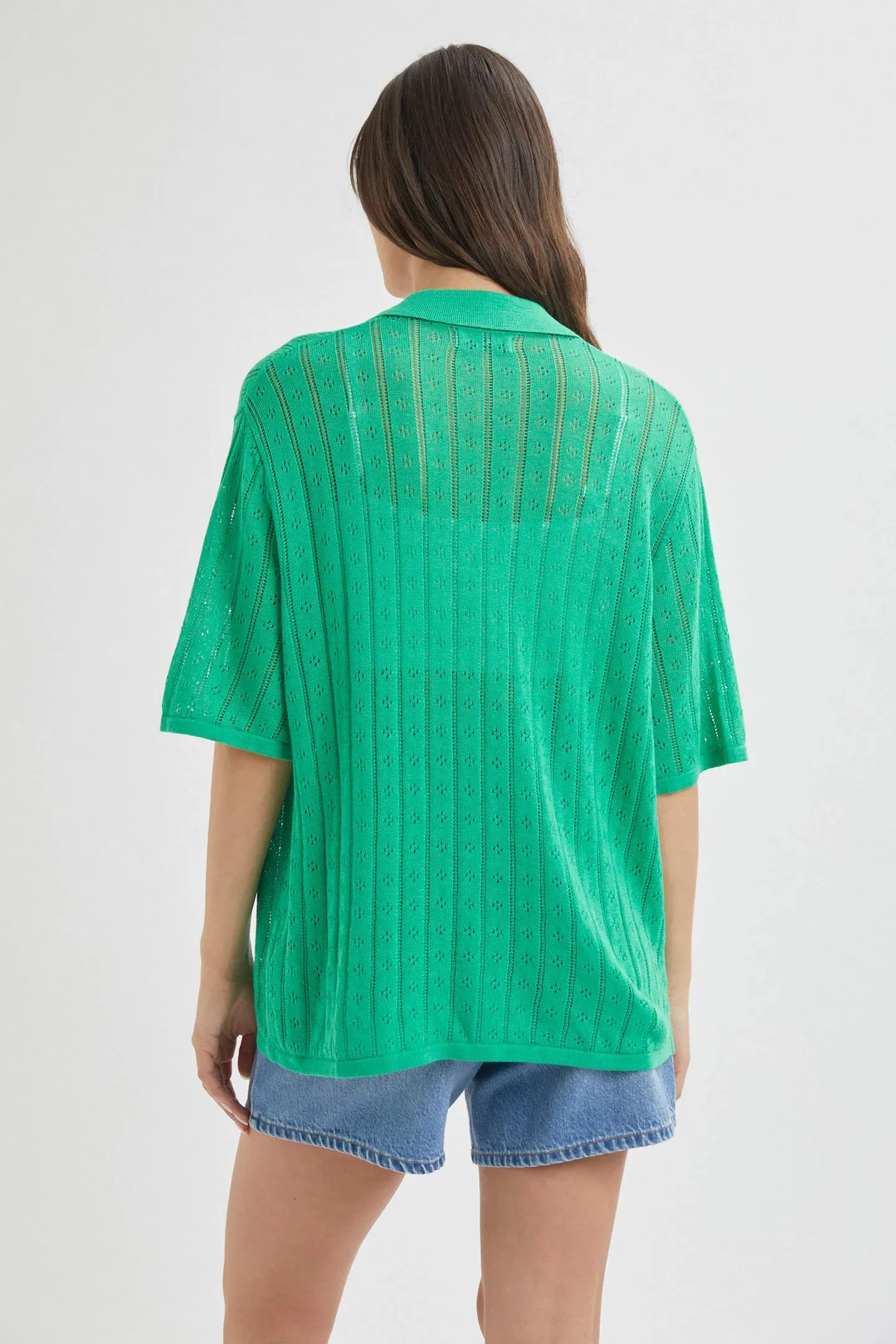 ROLLAS Womens Milan Short Sleeve Knit Shirt - Grass