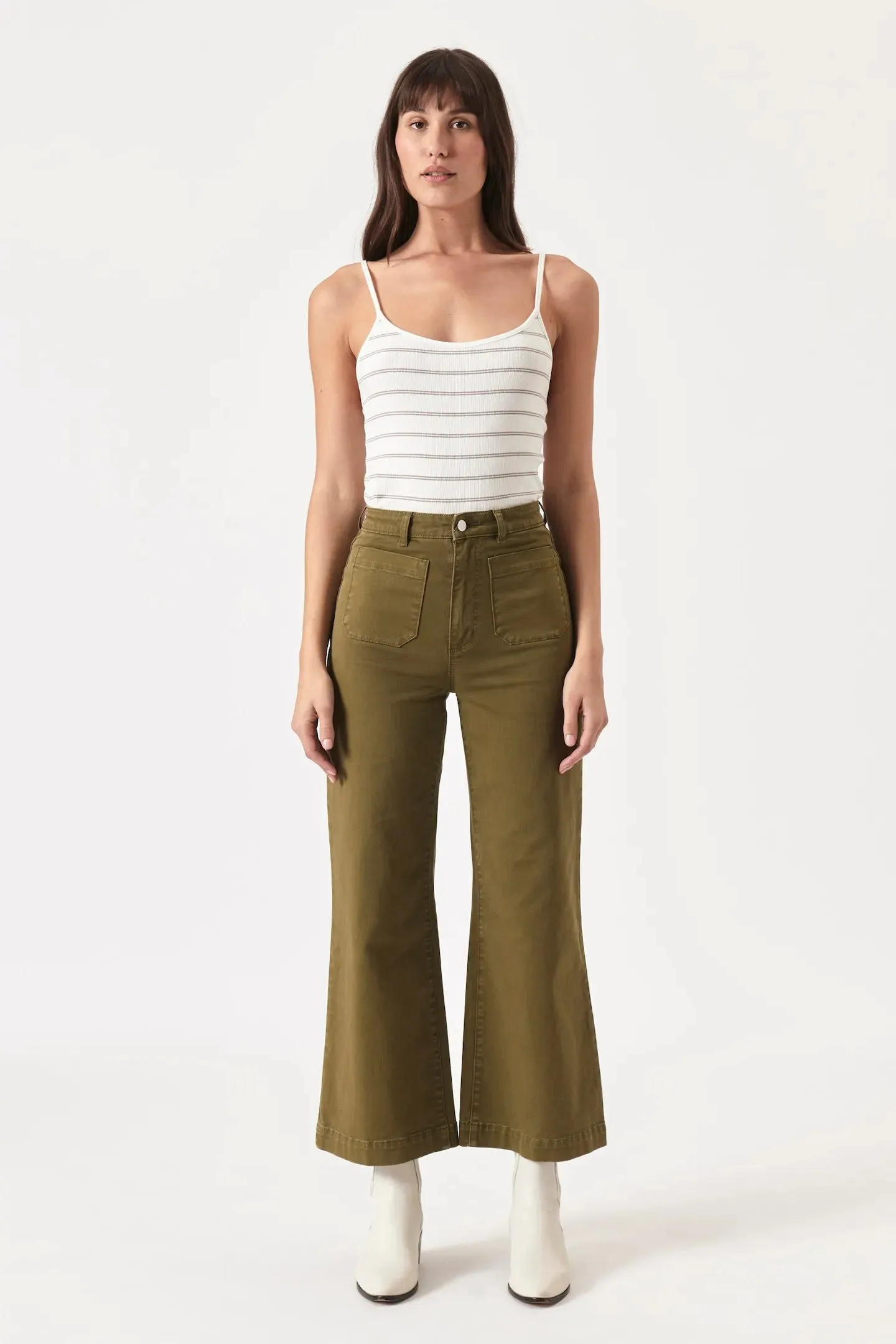 ROLLAS Womens Sailor Jeans Army Green