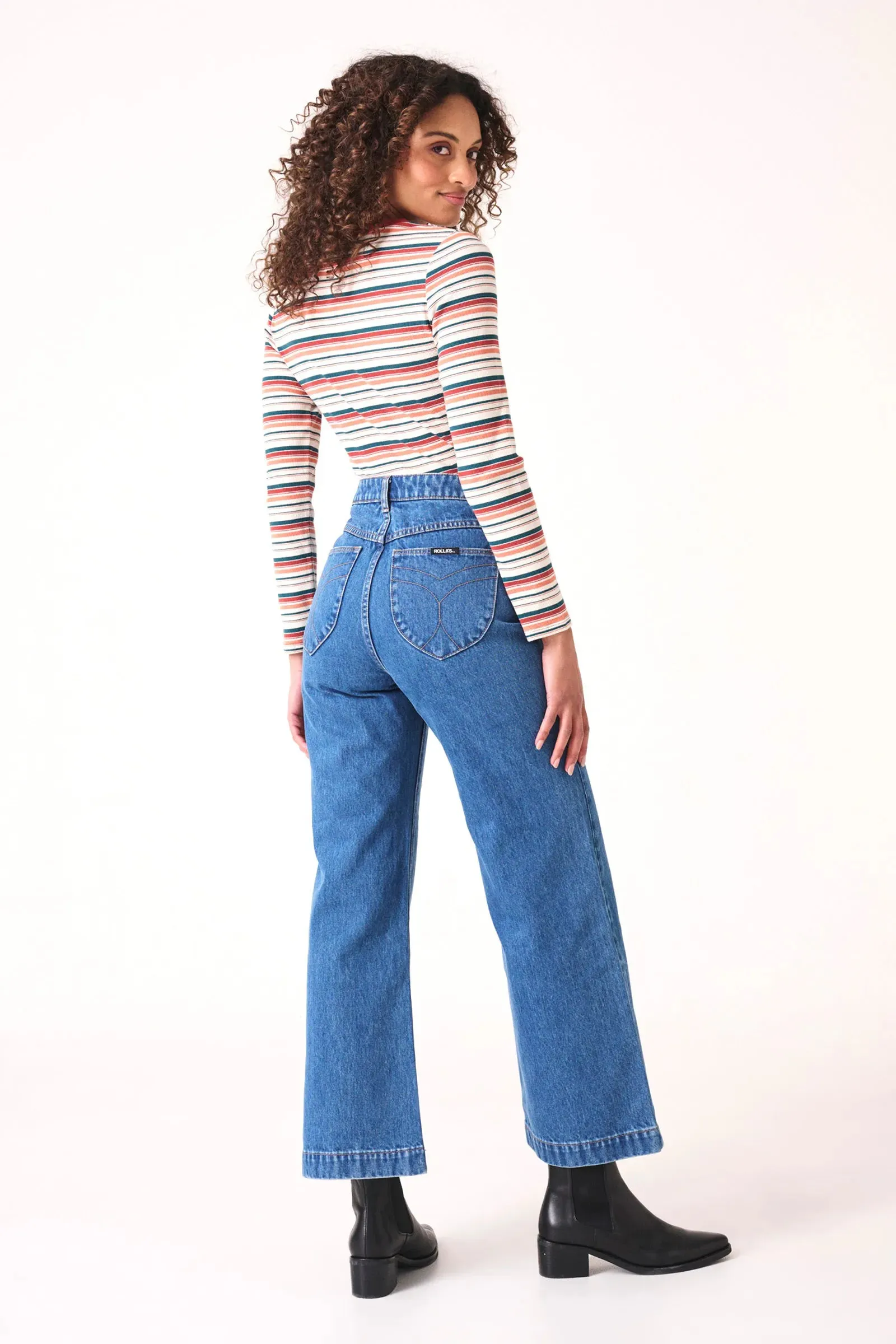 ROLLAS Womens Sailor Jeans - Ash Blue