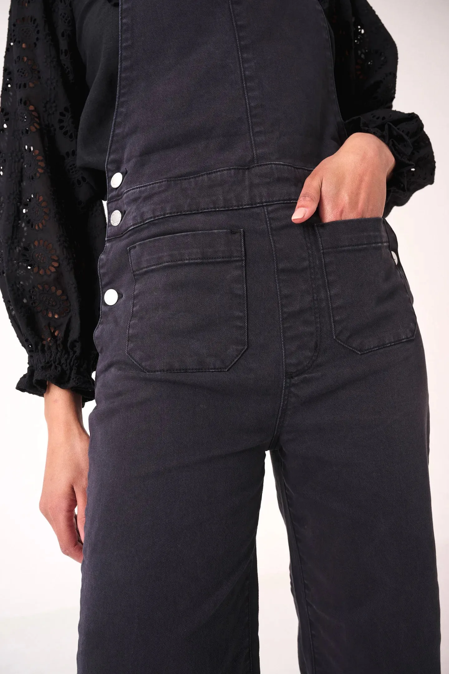 ROLLAS Womens Sailor Overall - Washed Black