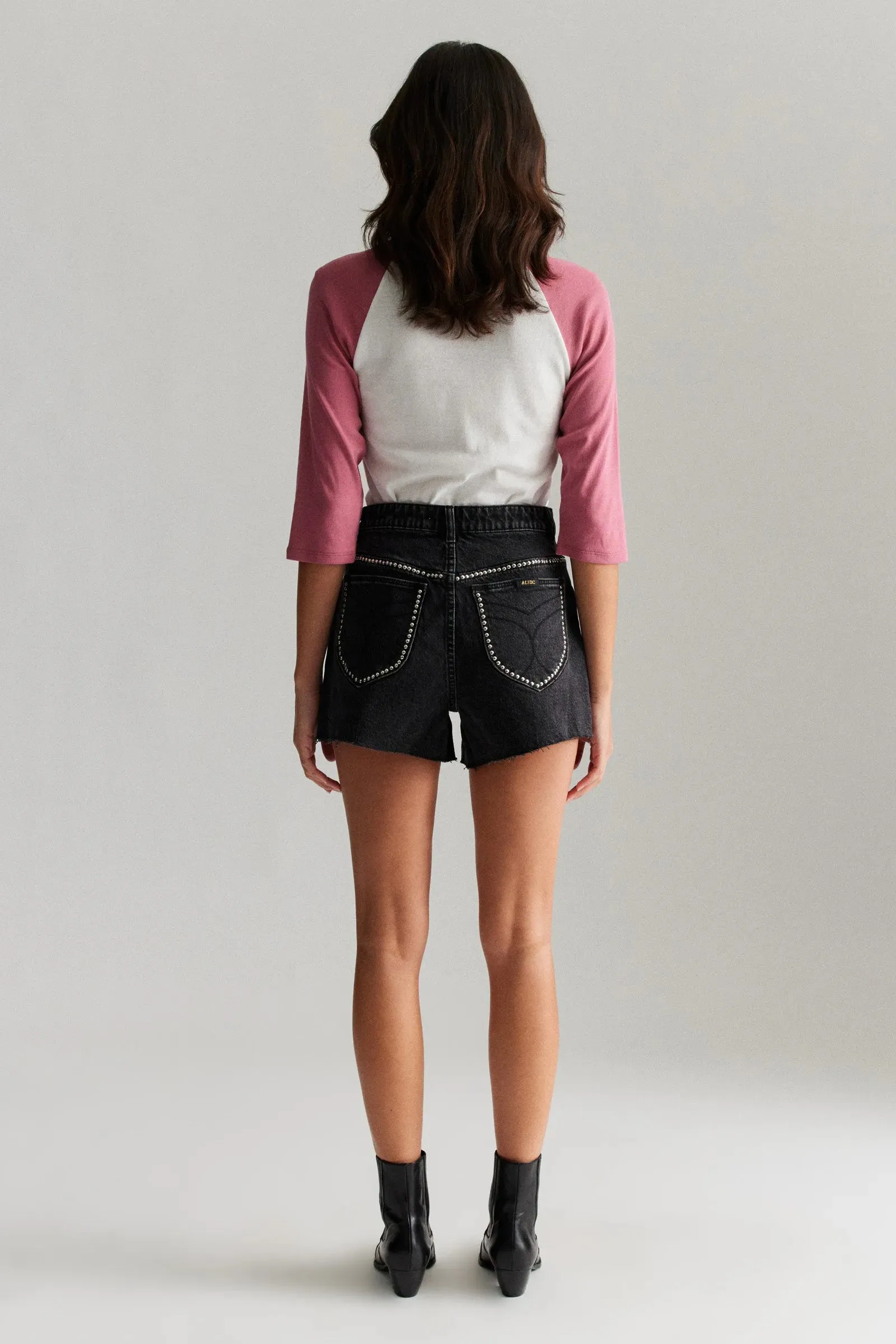 ROLLAS x ACDC Womens Mirage Short Thunder Stud - Washed Black
