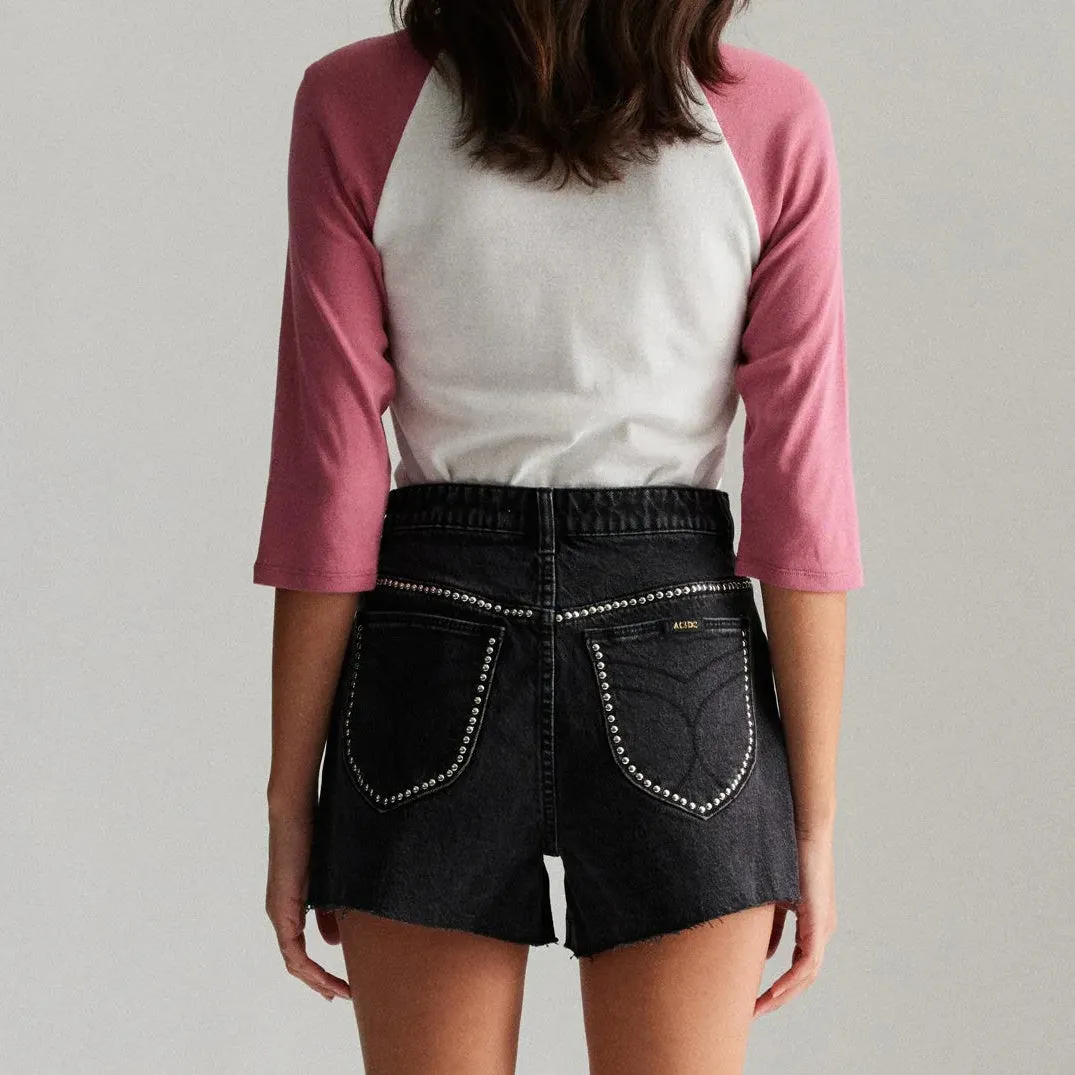 ROLLAS x ACDC Womens Mirage Short Thunder Stud - Washed Black