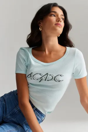 ROLLAS x ACDC Womens Old School Baby tee - Baby Blue