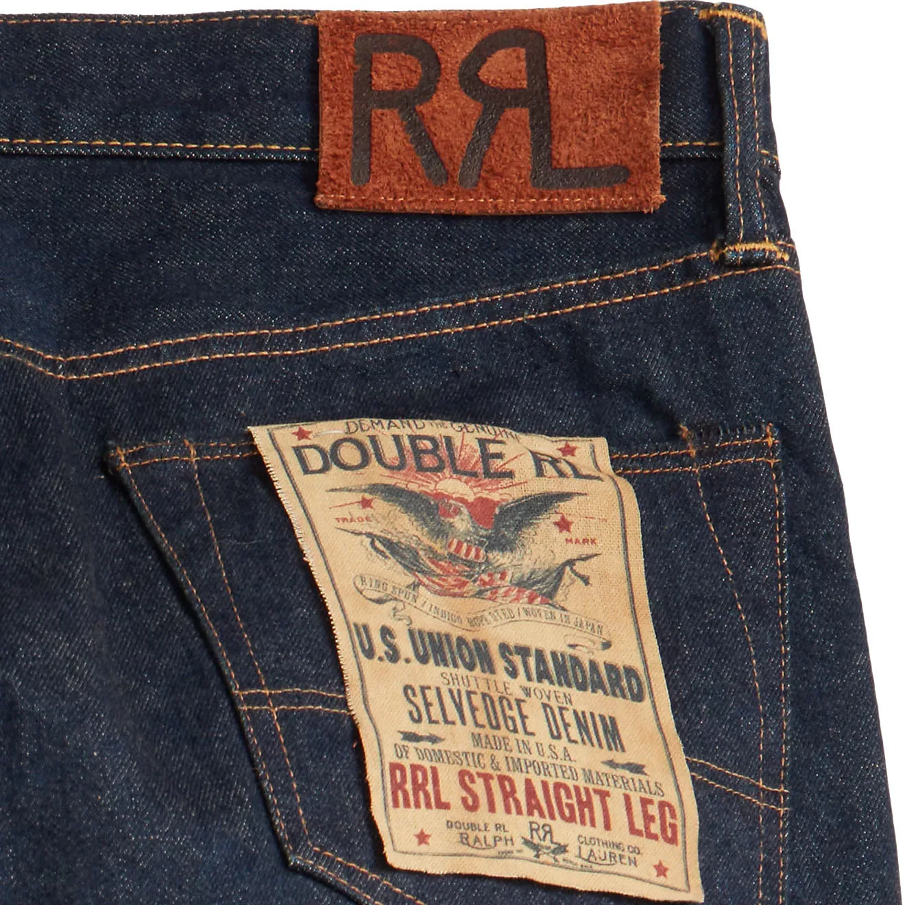 RRL by Ralph Lauren Straight Fit Low Waist Selvedge Jean Once Washed 3