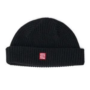 S/Double - Red Cube Low Beanie Black