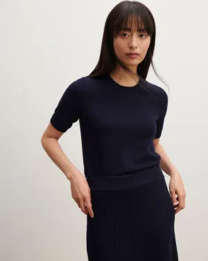 Short-sleeved round neck pullover Eric Bompard