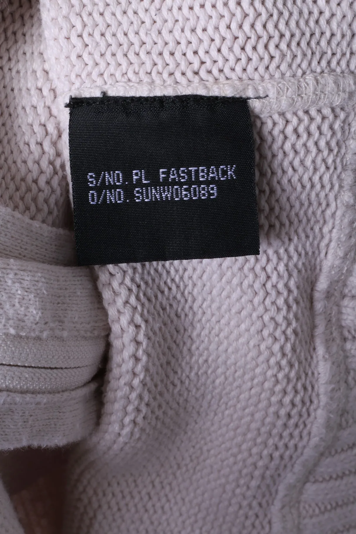 Shott NYC Mens L Sweater Beige Zip Up Cardigan 100% Cotton Knitwear