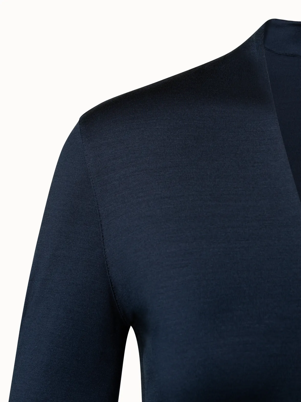 Silk Jersey Stretch Top with V-Neck Akris