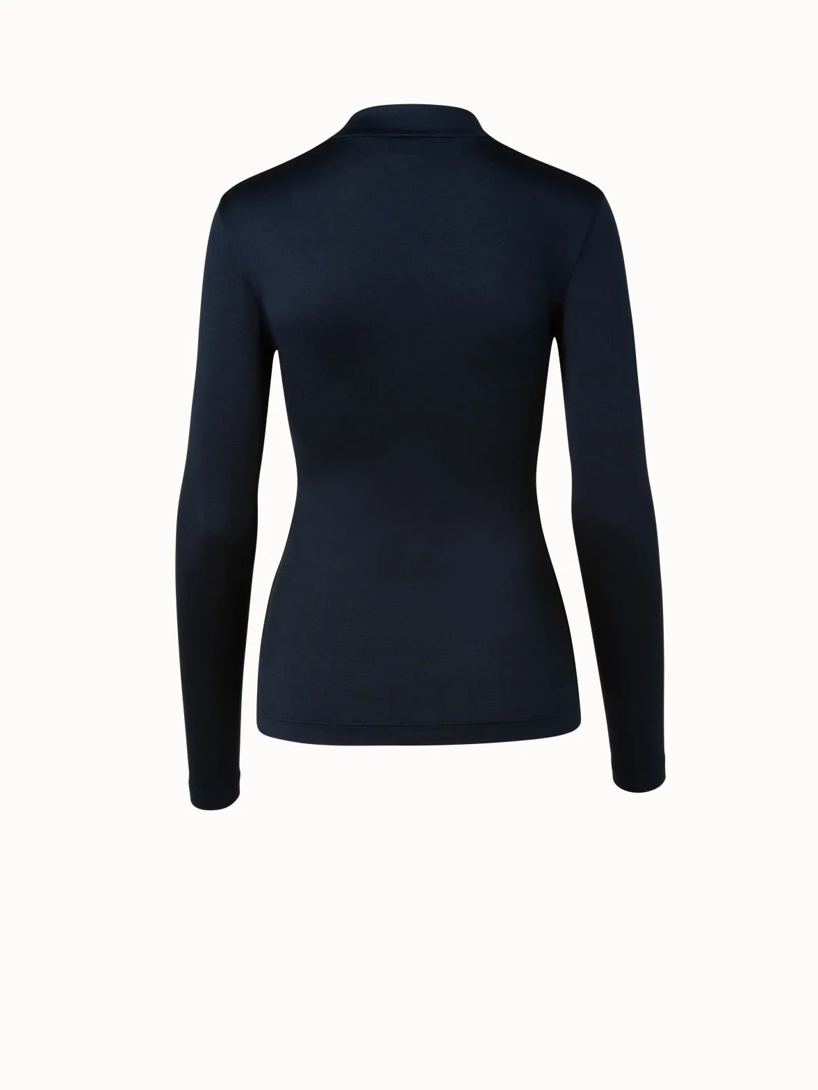 Silk Jersey Stretch Top with V-Neck Akris