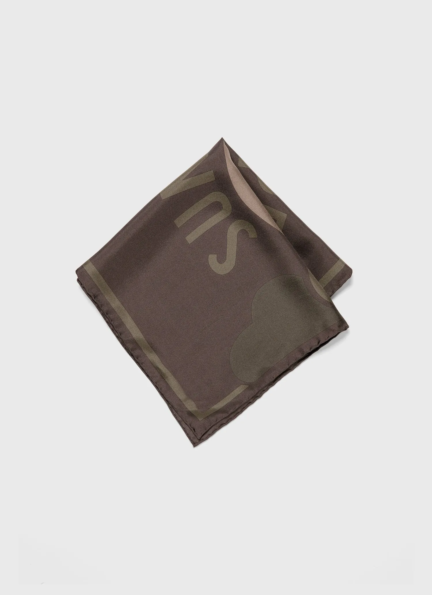 Silk Pocket Square in Coffee/Sandstone Sunspel