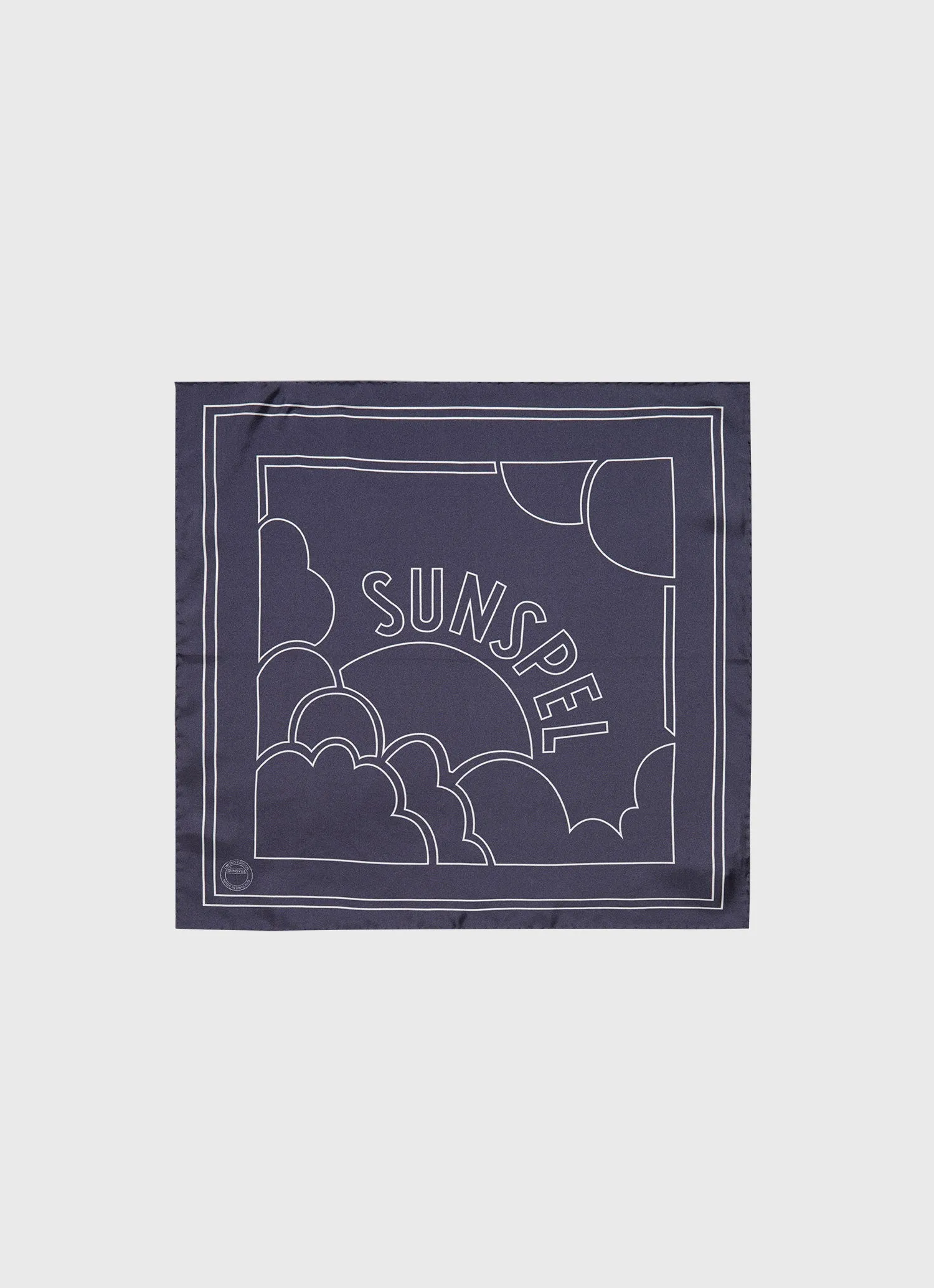 Silk Pocket Square in Navy Sunspel