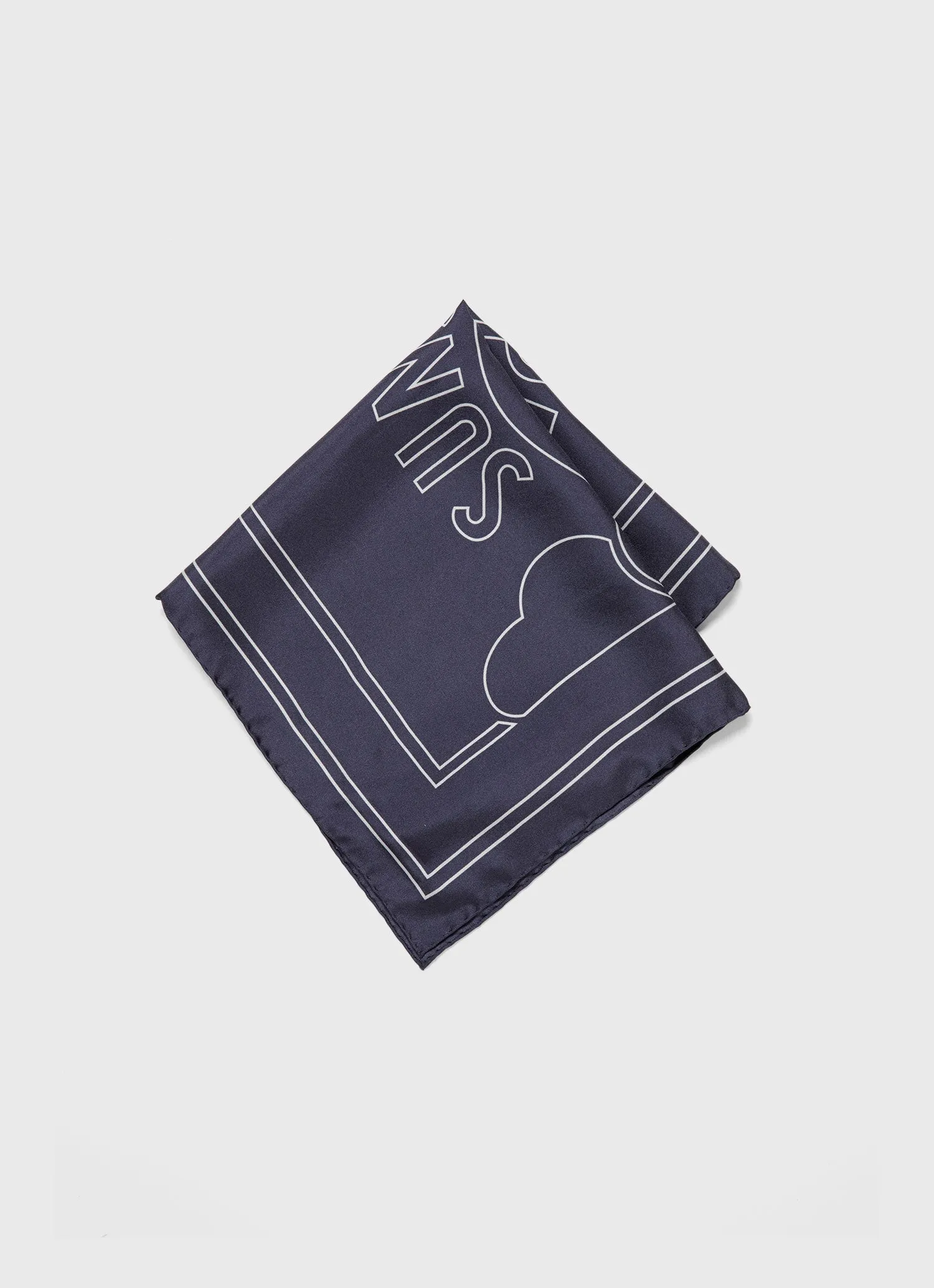 Silk Pocket Square in Navy Sunspel