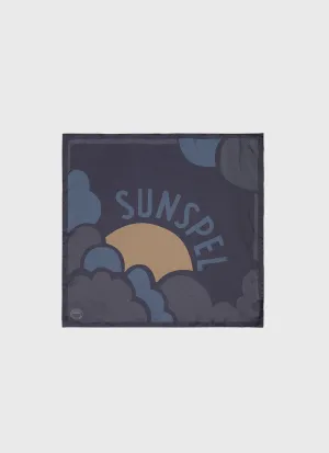 Silk Pocket Square in Navy/Slate Blue Sunspel