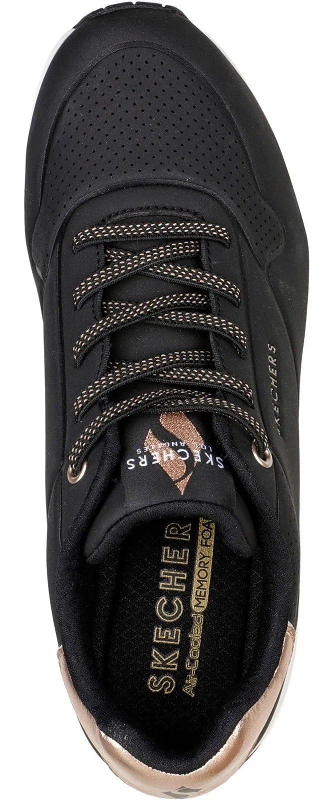 Skechers 155196 Uno Shimmer Away Womens Lace Up Trainer