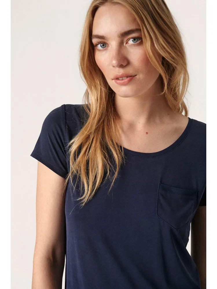 Soaked in Luxury SLColumbine T-Shirt Navy