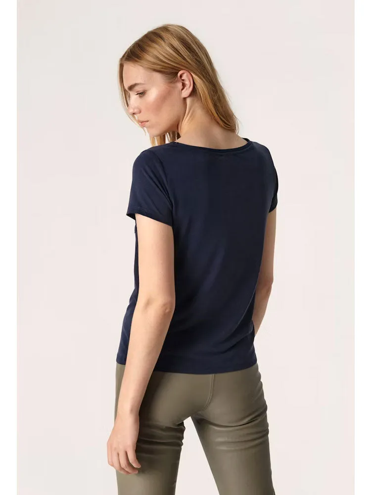Soaked in Luxury SLColumbine T-Shirt Navy
