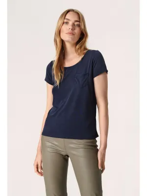 Soaked in Luxury SLColumbine T-Shirt Navy