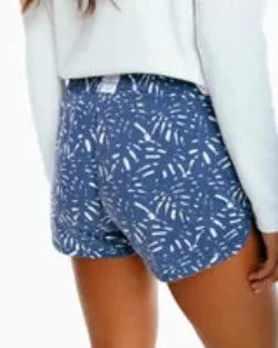 Southern Tide Women's Palm Printed Knit Lounge Short - Light Indigo