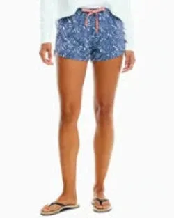 Southern Tide Women's Palm Printed Knit Lounge Short - Light Indigo
