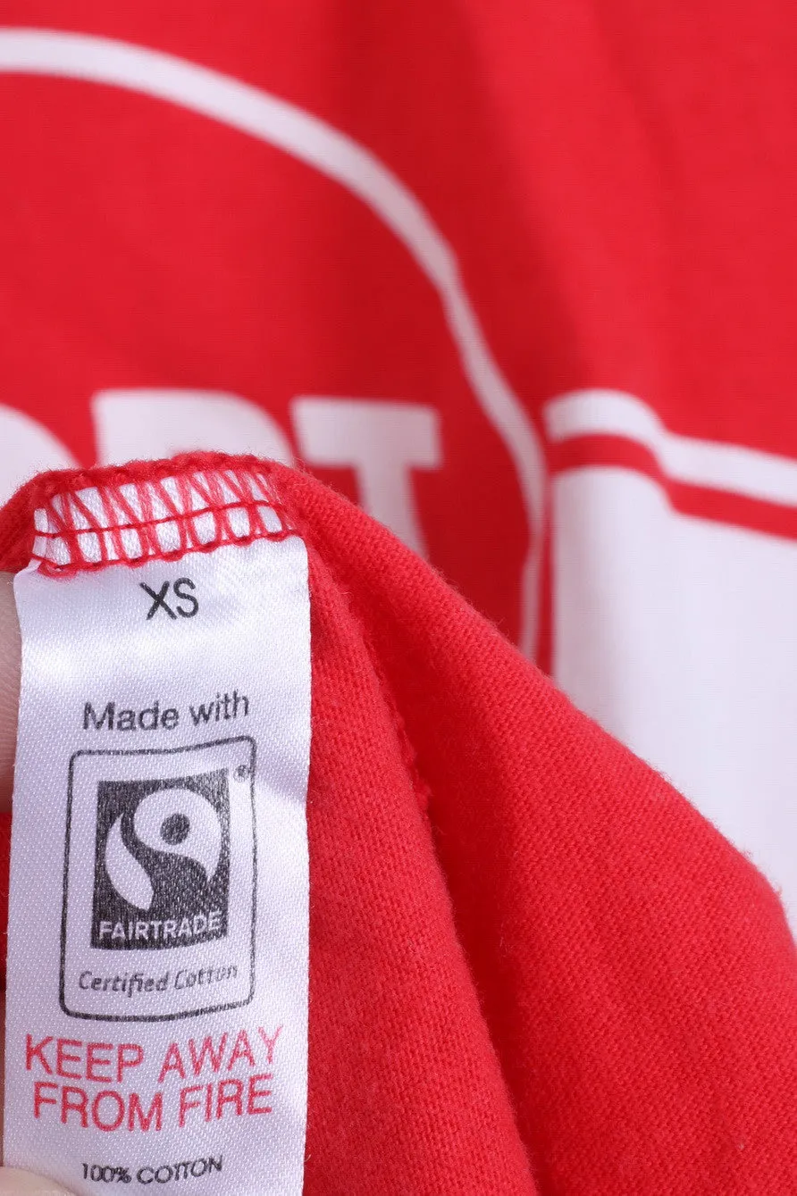 Sport Relief 2014 Womens XS T-Shirt Red Crew Neck Cotton Swim Run Cycle