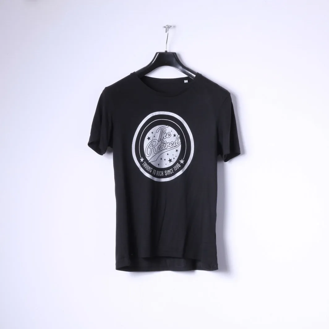 Stella Stanley Womens S T-Shirt Black Organic Cotton The Retired Rock Top