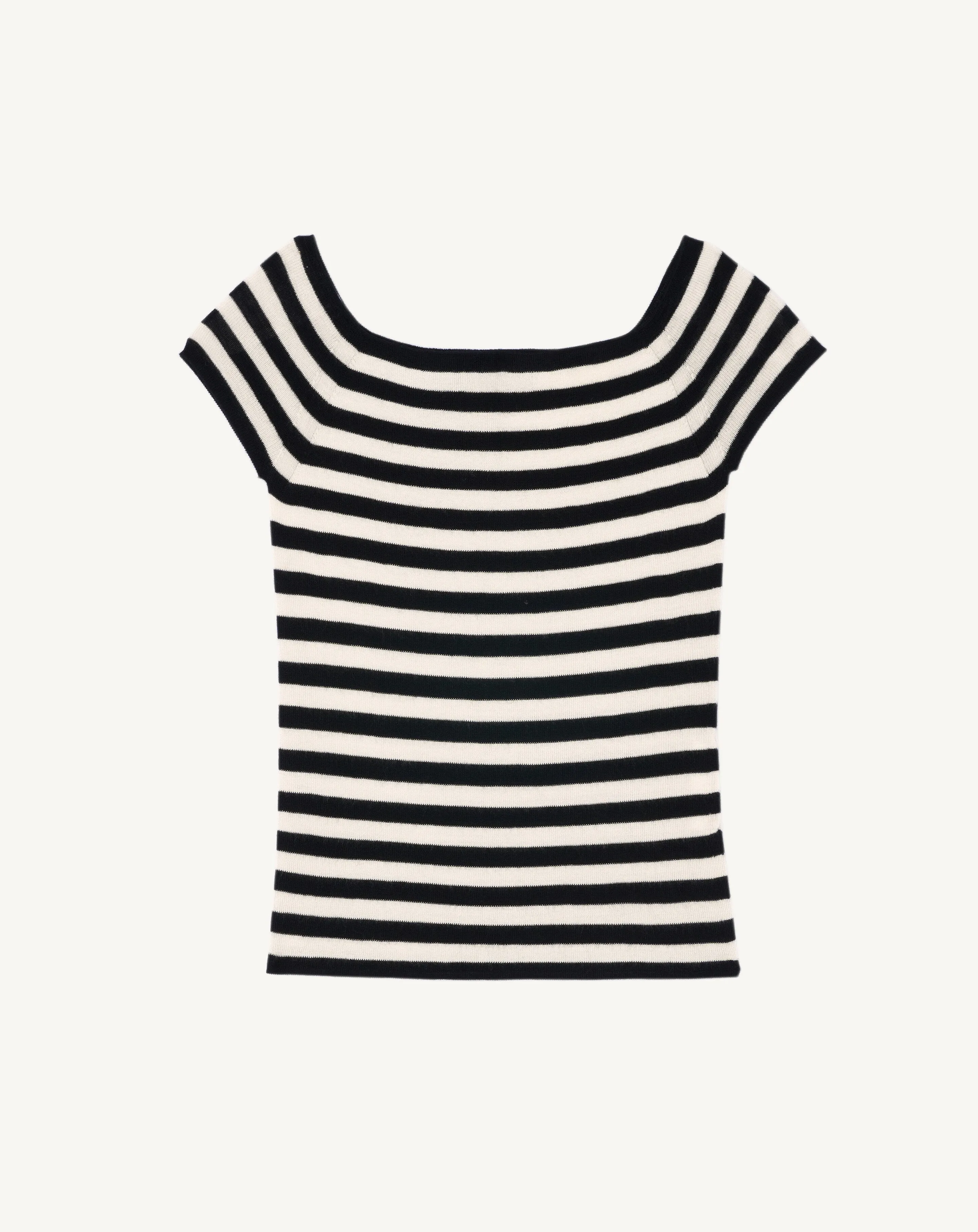 Striped top in plain knit Eric Bompard