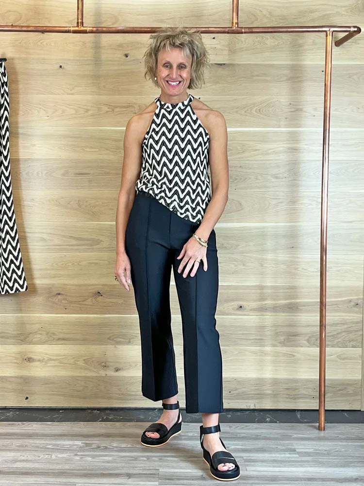 Summum Crochet Tank Top Black & Ivory