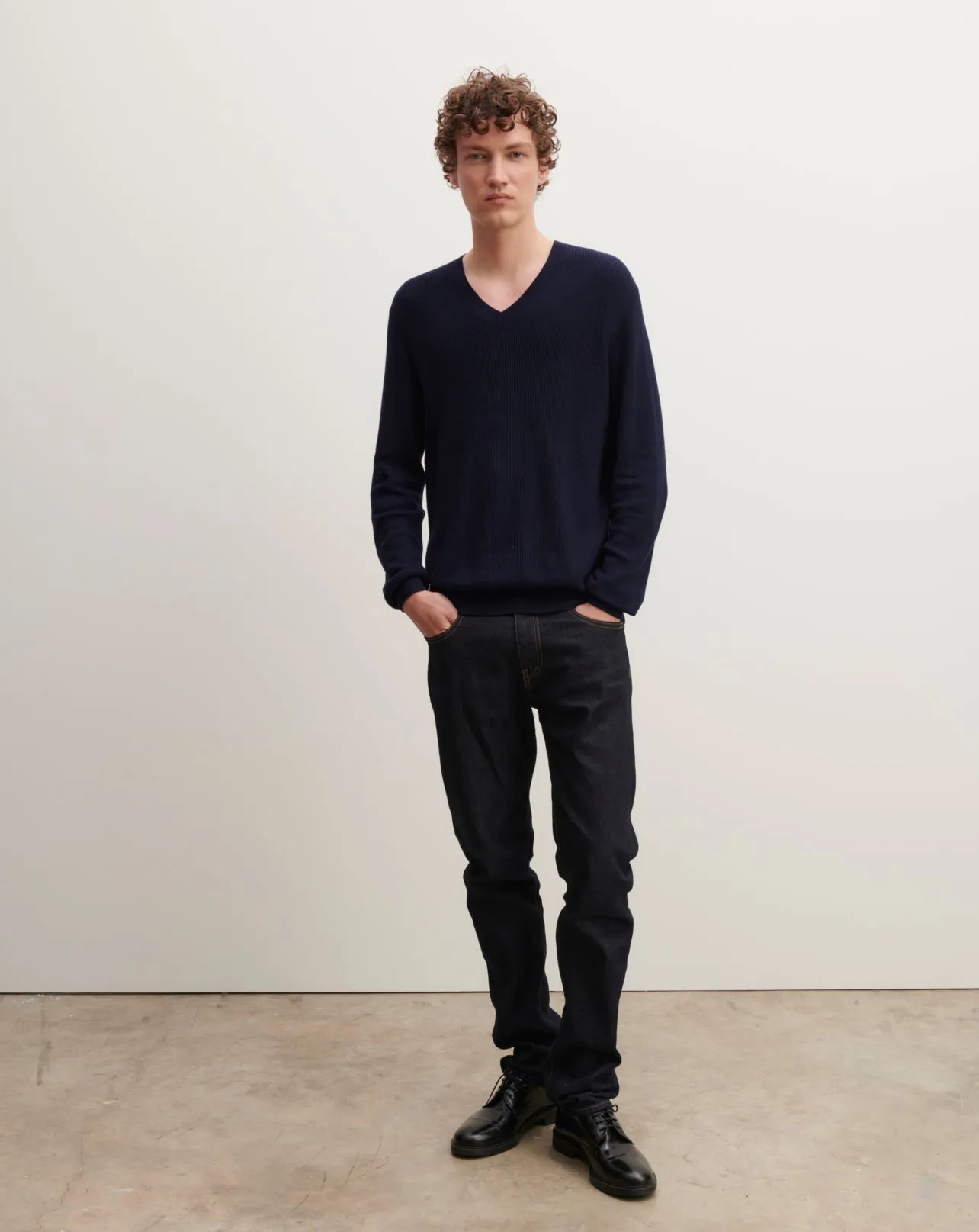 Textured V-neck pullover Eric Bompard