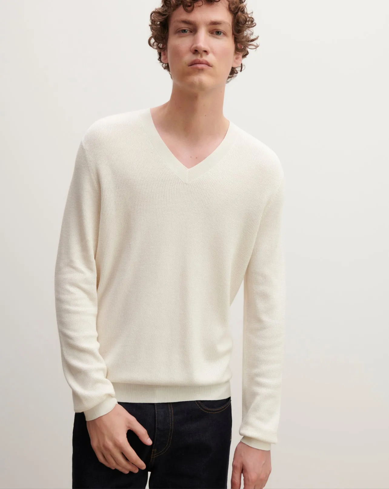 Textured V-neck pullover Eric Bompard