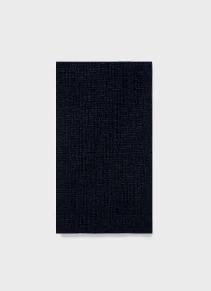 Textured Waffle Scarf in Navy Sunspel